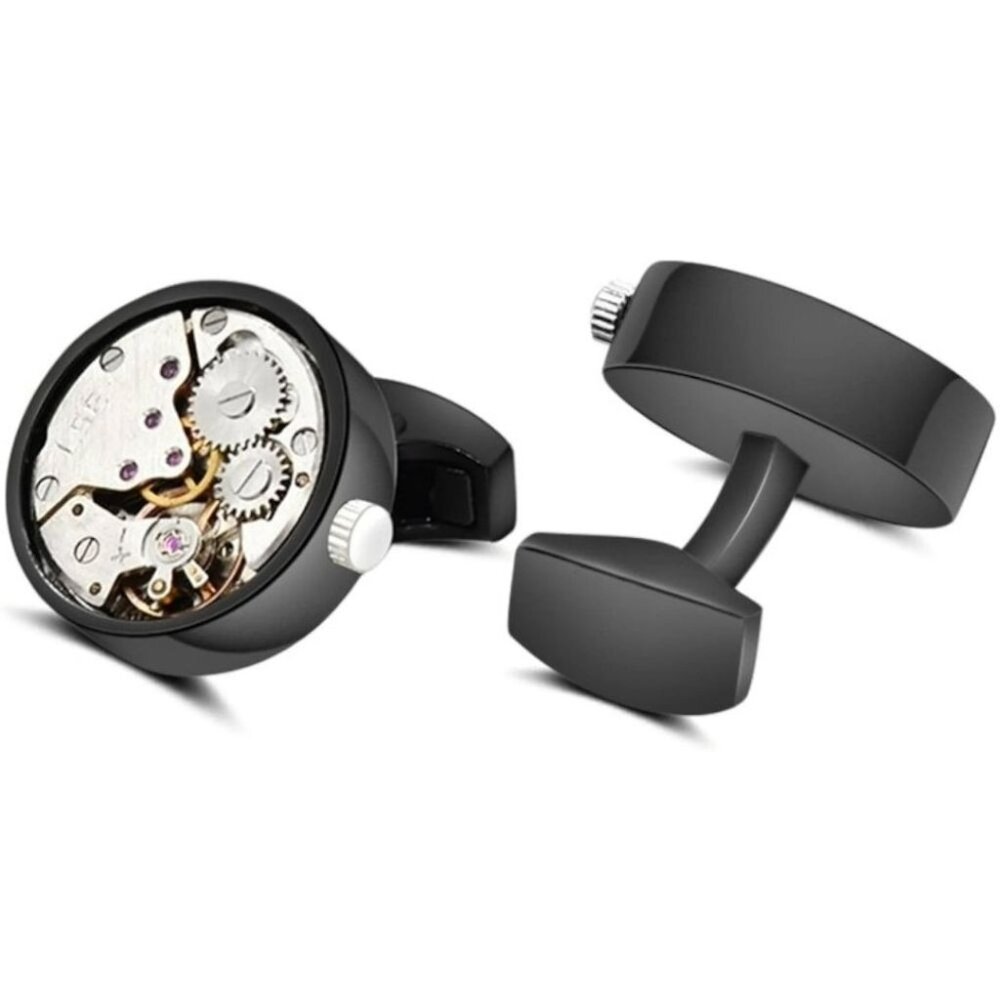 MERIT OCEAN Movement Cufflinks Steampunk Watch Mens Shirt Watch Cuff Links